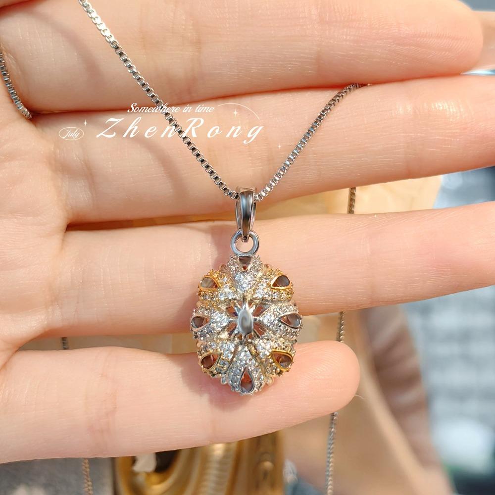 Luxury Alexandrite Pendant Vintage Rose Pink Diamond Ice Cut Ring Set Women Jewelry