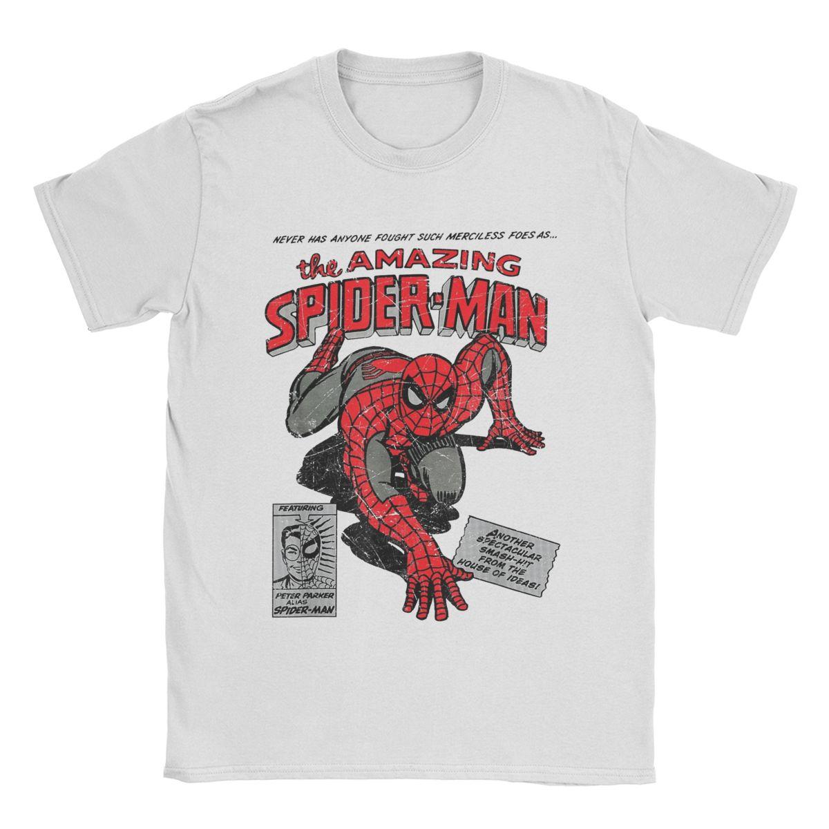 

Людина-павук Spiderman Фільм Ретро Комікс Чоловіки Жінки Футболки Креативні Футболки З Круглим Вирізом Бавовна Подарунок на День Народження Топи M