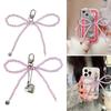 Sweet Pearls Bowknot Keychain Charm Pendant Handmade Heart Keyring for Women Fashionable Backpack Jewelry Ornament