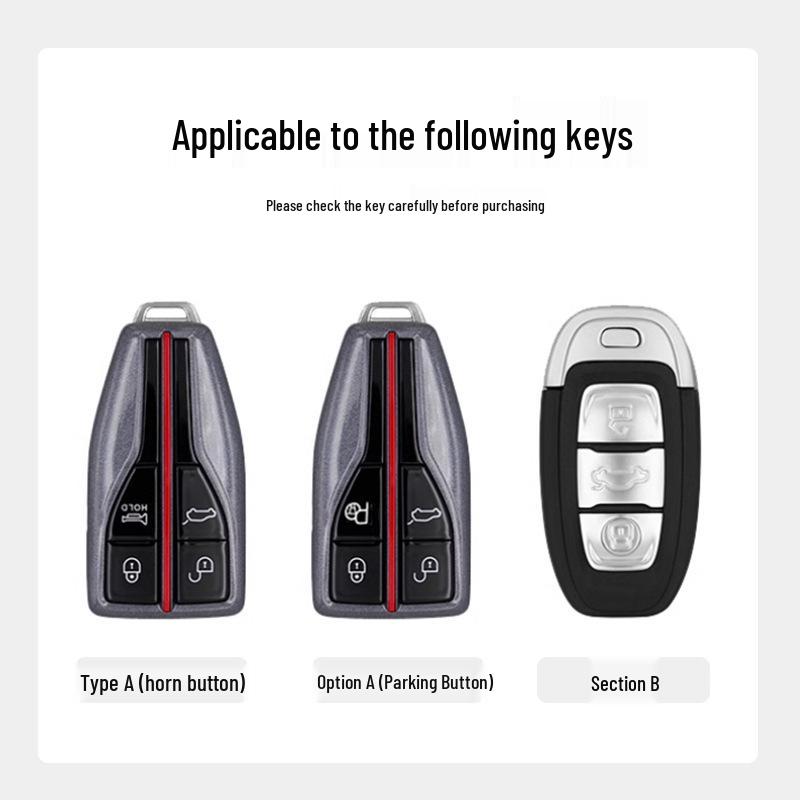 Metal Key Fob Cover for 2018-2022 Hongqi H5 & Classic H9 Models – Full Protection Case