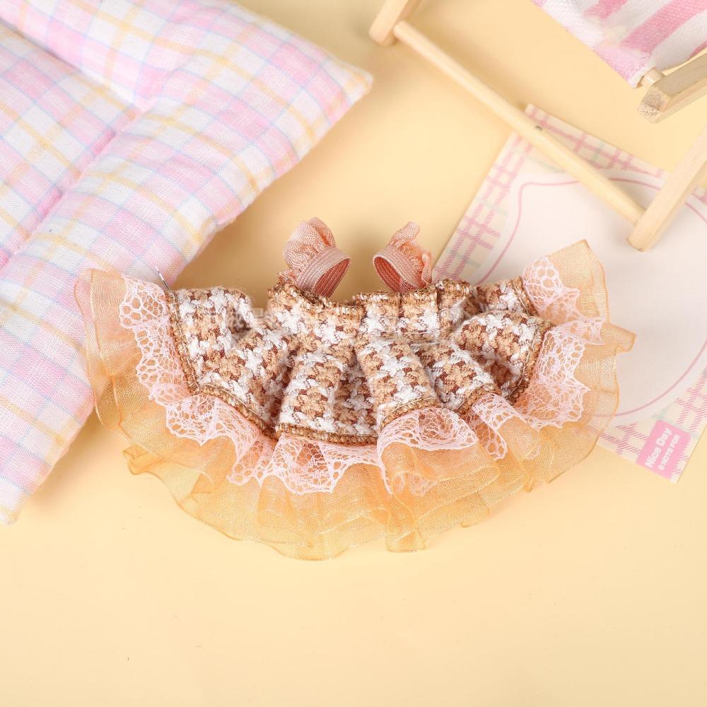 

Cute Lace Skirt for 10cm-15cm Cotton Doll Accessories DIY Dress Up Plush Doll Suspender Skirt Adorable Children Toys Gift