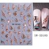 Jellyfish Summer Beach Nail Stickers Colorful Shell Starfish Conch Fish Adhesive Sliders Embossed Decals Manicure Foils Decor