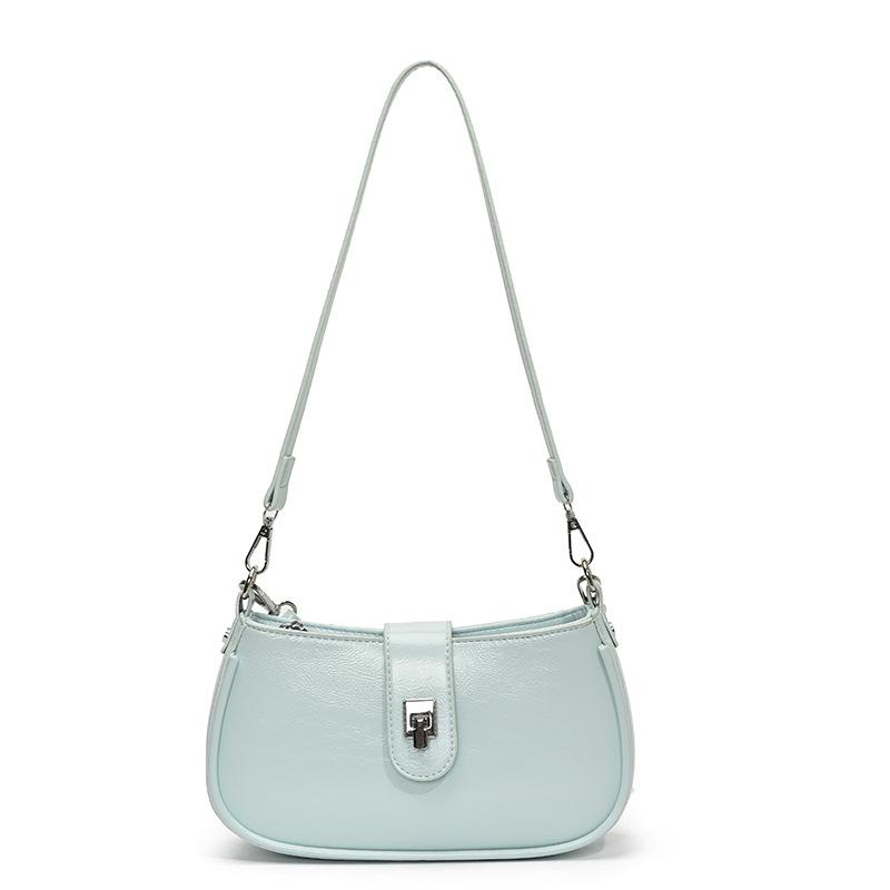 Spring and Summer New Simple and Versatile Niche Oil Wax Leather Underarm Bag Women's Fashion Personality High Quality Shoulder Messenger Bag