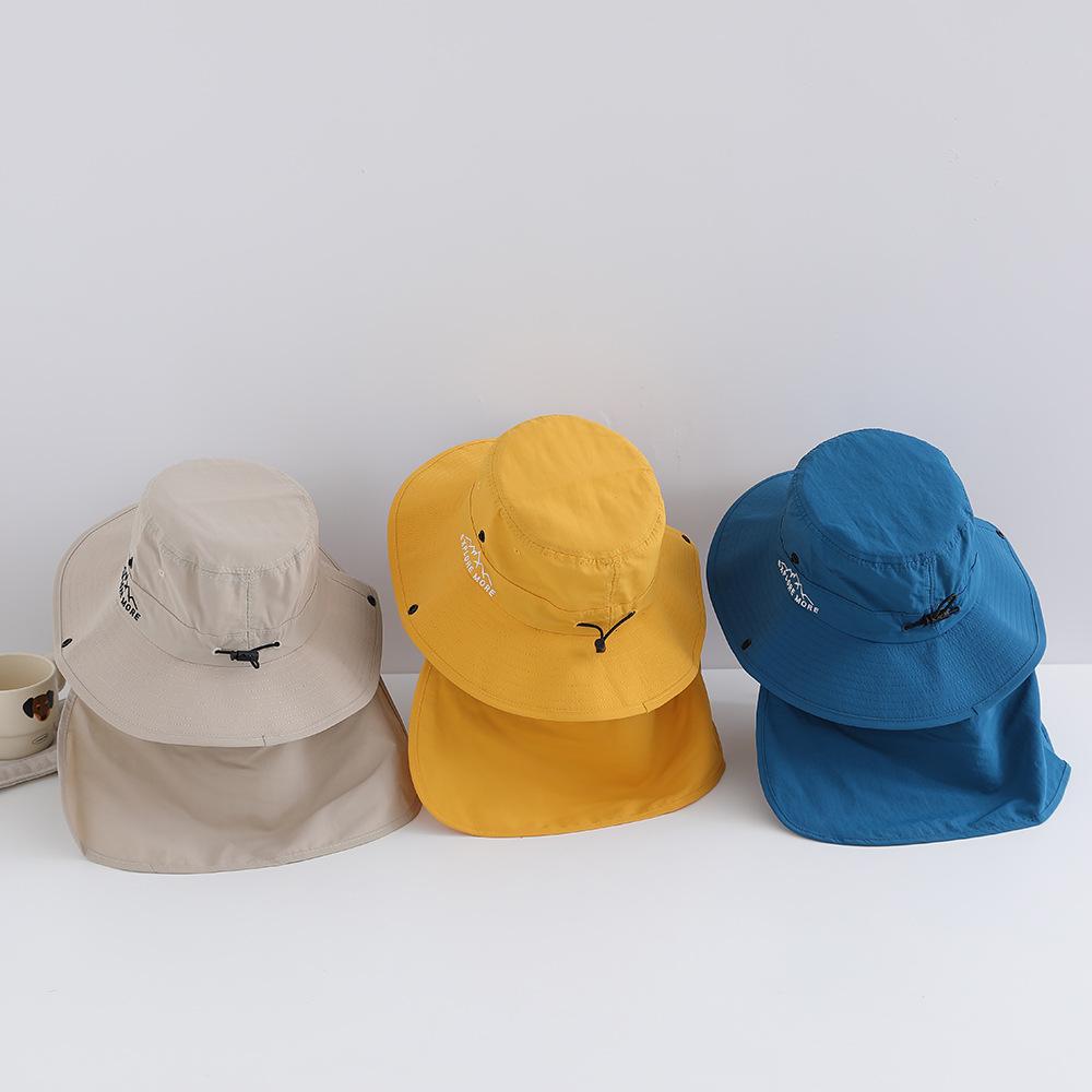Cappello da Sole per Bambini con Protezione per il Collo Ampia Visiera Asciugatura Rapida Protezione UV Cappello a Secchiello per Bambini e Bambine Primavera Estate Outdoor Spiaggia