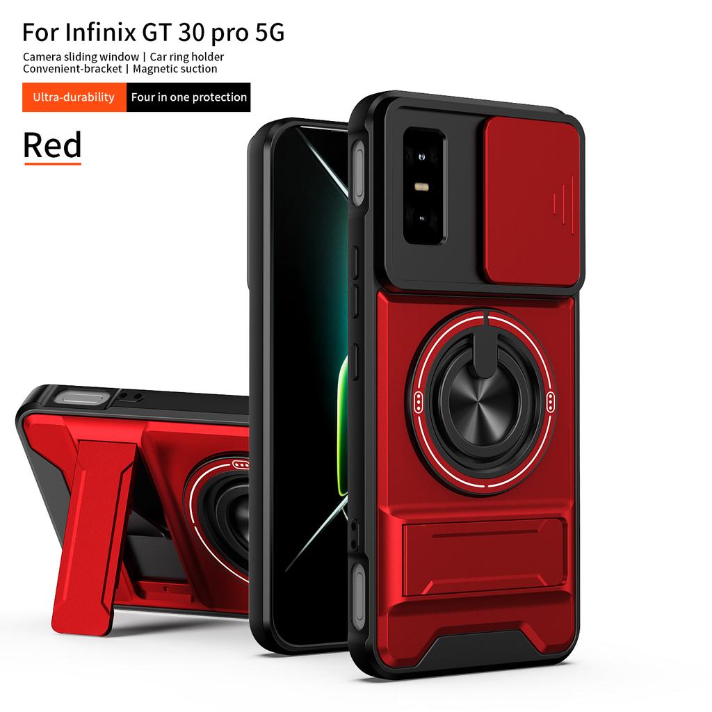 Pro pouzdro Infinix GT 30 Pro Kryt Infinix GT 30 pouzdro gt30 pro Skládací držák Magsafe Magnetický Vojenský pancíř Kryt na ochranu fotoaparátu
