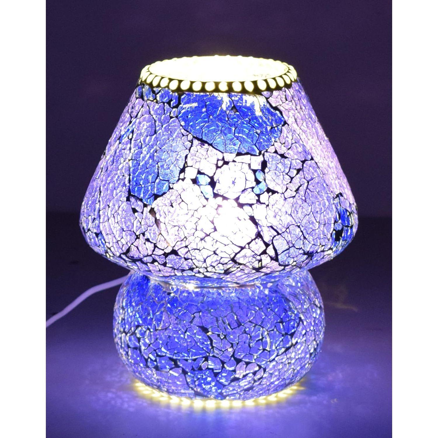 

Мозаичная стеклянная лампа в форме гриба для украшения дома/офиса/фестиваля (Лампа в комплект не входит) (23 см)