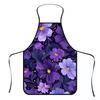 1 Apron, Household Apron, Kitchen Apron, Suitable for Cooking, Baking, Barbecuing - Deep Purple Starry Floral Dream Pattern, Suitable for Bakeries, Ki