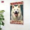 Retro Samoyed Metal Sign "Emoyed Security Protection" Humorous Decor
