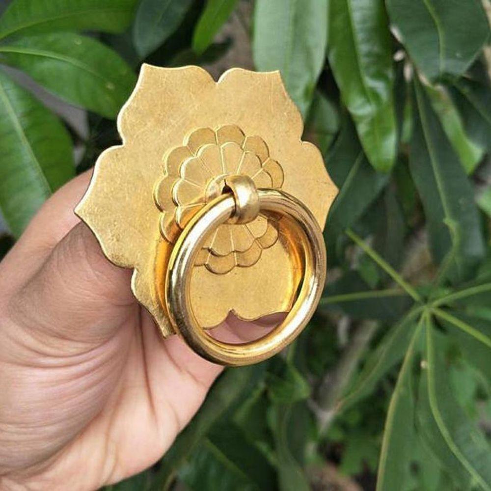 

Антикварная бронзовая латунная ручка для ящика, накладки с кольцами, ручки-кнопки для комода, ручки для дверей кухонного шкафа 4cm-1set латунный