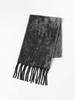 Beams Heart Men's Marble Shaggy Scarf, Black, One Size
