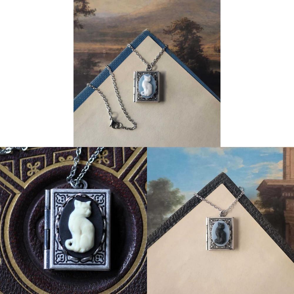 Modern Hollow Square Book Pendant Jewelry With Electroplated Finish For Gift Enthusiasts