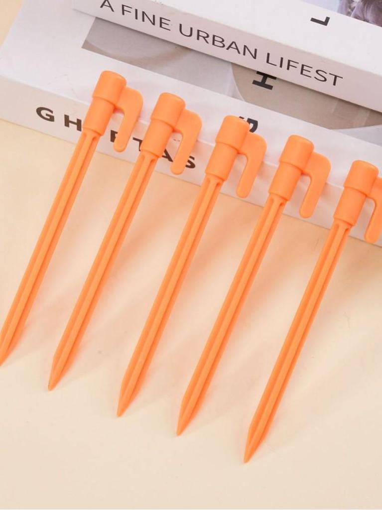 Yellow Plastic Ground Stakes for Shade Net, Inflatable Sofa, Beach Mat, Windproof, In Stock