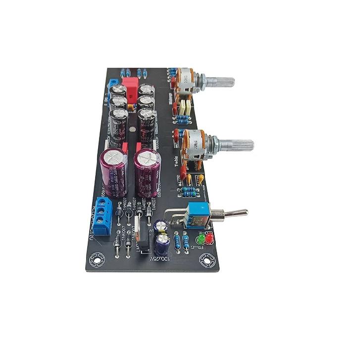 GHXAMP JRC5532 Audio Preamplifier Tone Control Board Op-amp Treble Mid Bass Preamp Amplifier ELNA680UF*2+1000UF*6 AC12-18V DIY