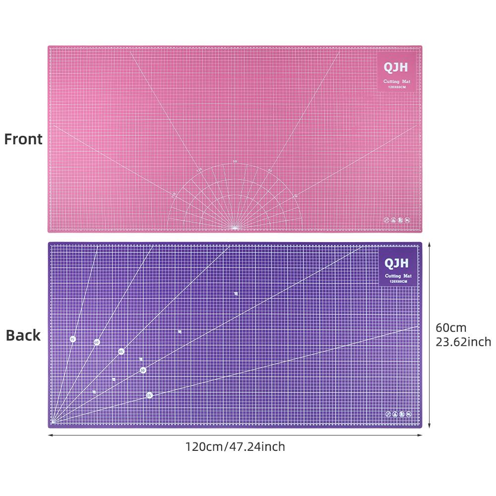 1pcs High-end PVC Cutting Mat-47.24x23.62inch, Multifunctional Durable Double Side Double Colors Cutting Board with Grid Lines