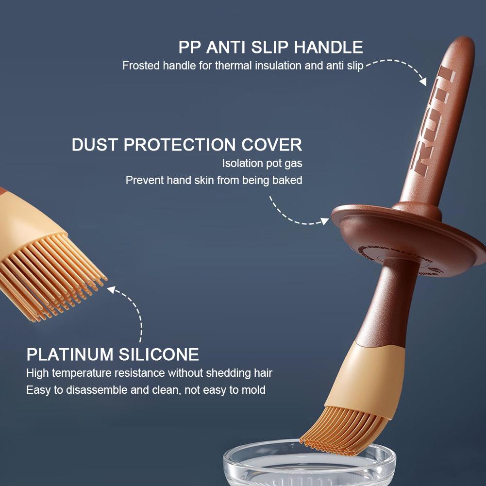 Tragbare Silikonölflasche Grillbürste Hochtemperaturbeständig Pfannkuchengrill BBQ-Bürste Küchenzubehör Gadgets