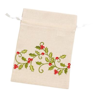 Vivienne (Vivienne) [Holly Kordelzugbeutel, 18 x 25cm, Beige] Salunoel Serie Weihnachtstasche, Kleine Gegenstände Aufbewahrungstasche QWJ24W440-PB
