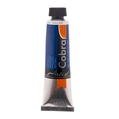 Oil Paint - Cobra - Phthalocyanine Blue - 40ml Tube - Watermixable - Artists