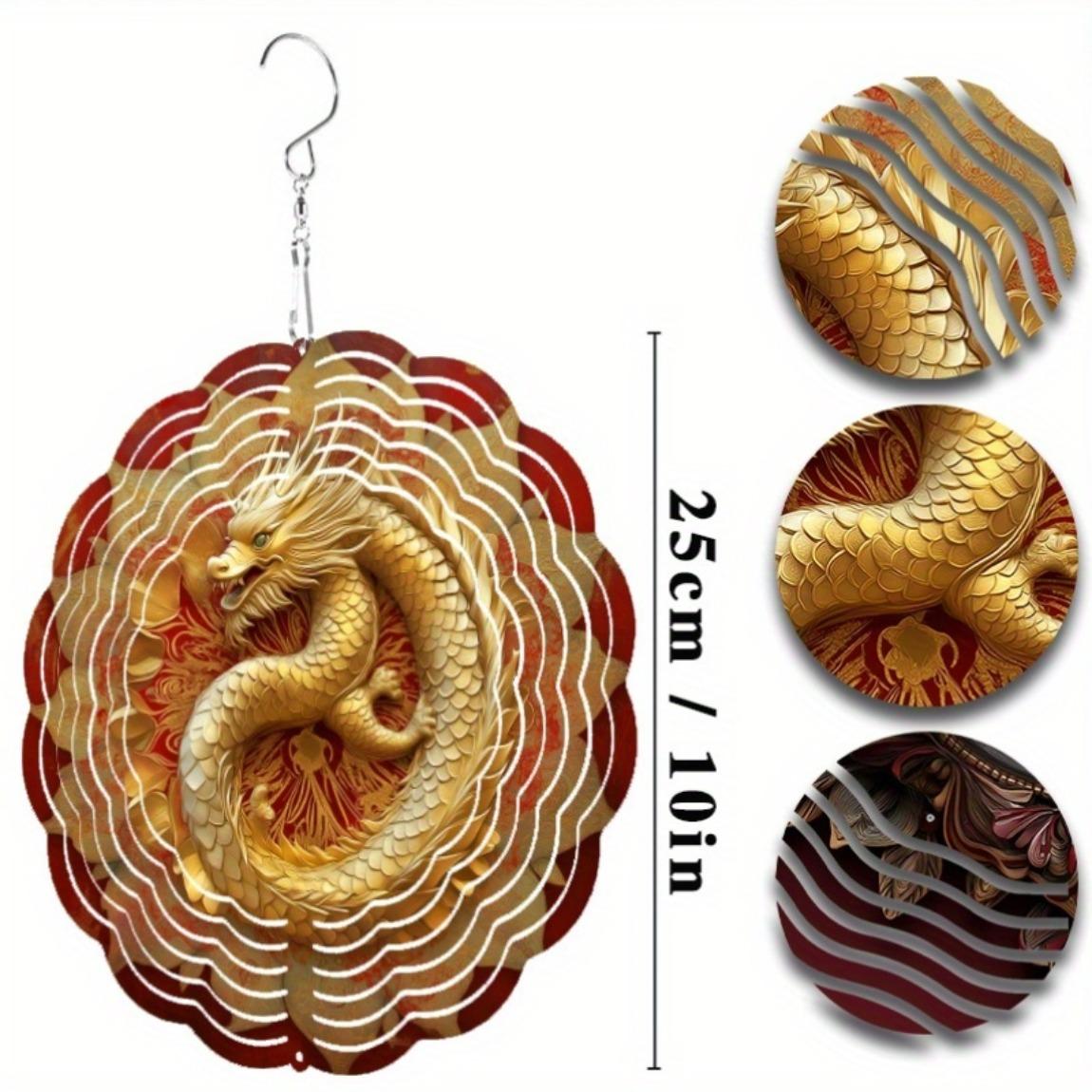 

10-дюймовый Дракон Ветряной Спиннер с Крючком 360 Градусов для Сада, Балкона, Наружного Декора, Весенне-Летнее Подвесное Украшение, Подарок для Друзей, Семьи 01A