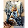 Fashion Crew Neck Women's Animal Print T-Shirt Short Sleeve Casual Loose Top Breathable T-Shirts Women’s