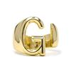 Ring - LUXENTER - Alphabet Letter G - 18K Gold Finish - Adjustable Size - Gold-plated