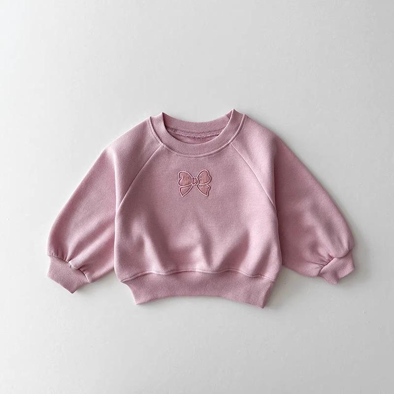 Children's Korean-Style Autumn Casual Girls' Two-Piece Set with Round Neck Sweatshirt