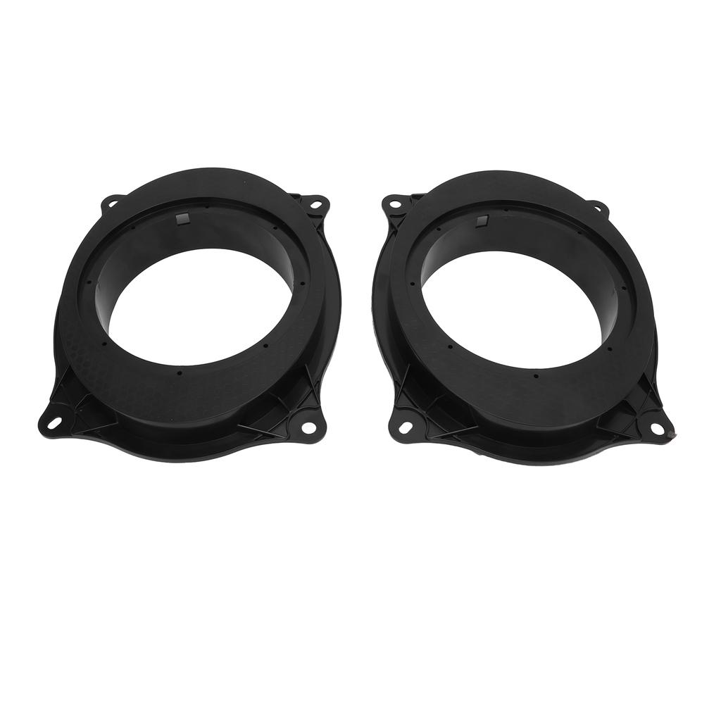 2 Stück 6,5 Zoll Schwarze Türlautsprecher-Adapter-Distanzringe mit 2 Kabelbäumen Ersatz für Corolla