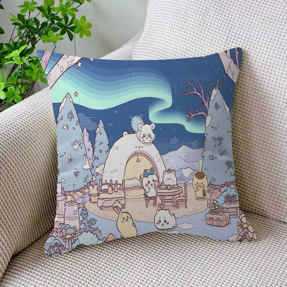 Cute Cartoon C-Chiikawas Pillow Cushion Cover Pillowcase Living Room Sofa Home Decor