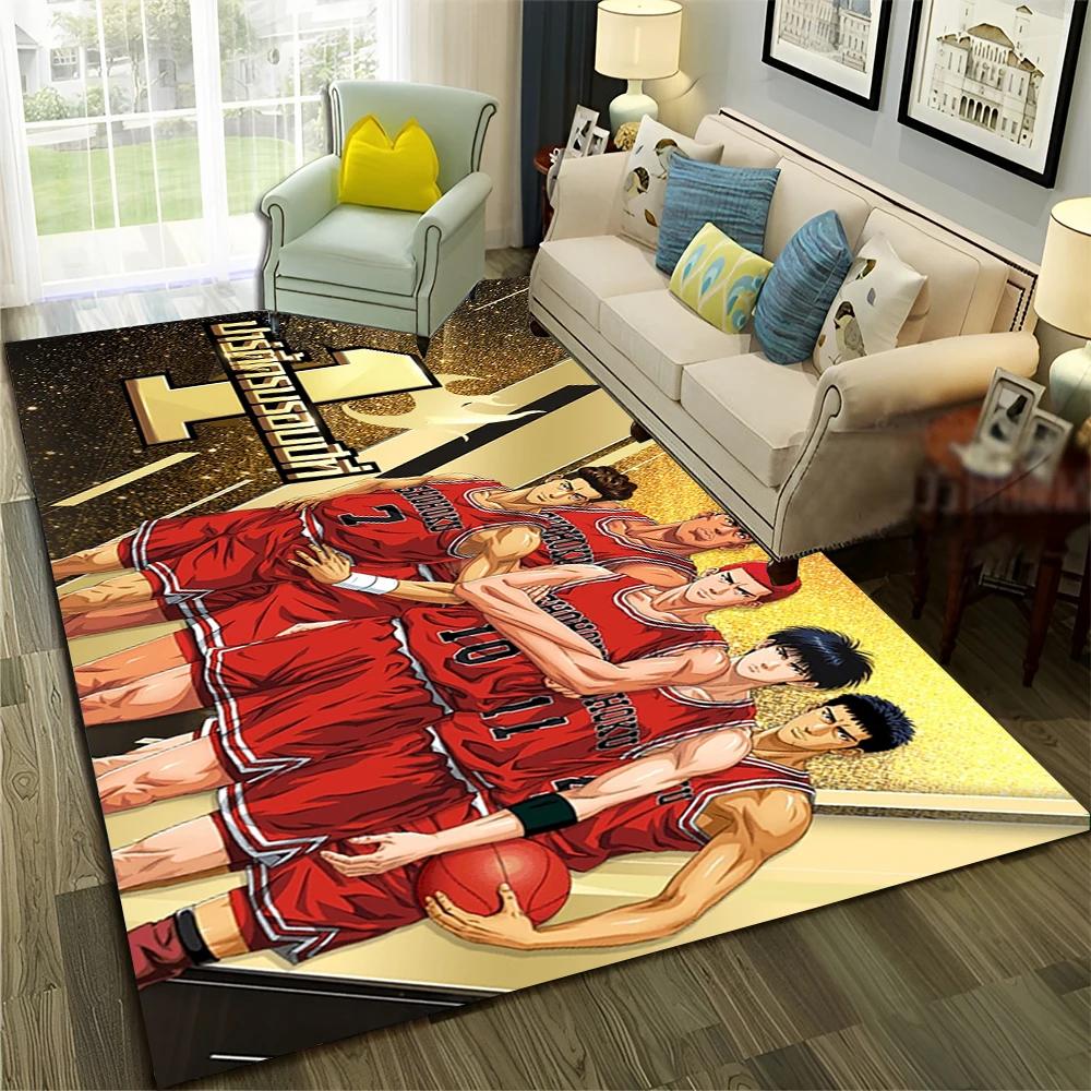 3D Basketball Anime Slam Dunk Cartoon Carpet Rug for Home Living Room Bedroom Sofa Doormat Decor,kid Area Rug Non-slip Floor Mat