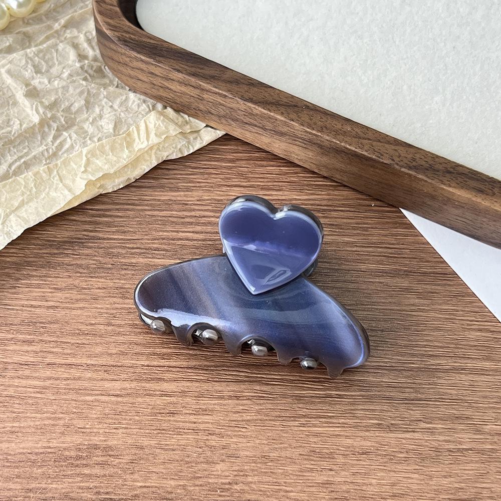 

Заколка-краб в корейском стиле в форме сердца: Элегантная ацетатная заколка для прически пучок и челки