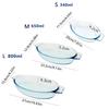 Set Of 2 Small Elliptical Glass Cookware Heat Resistant Baking Pan Oven Safe Dishes For Preparing And Serving Food