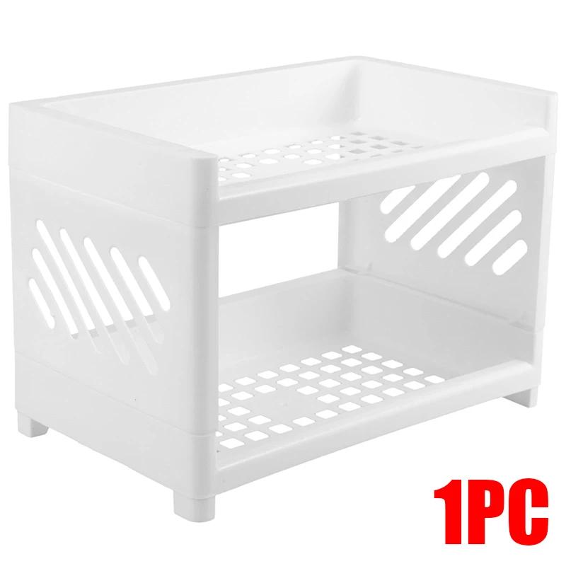 New Multifunctional Double-layer Storage Rack Shelf Plastic Rectangular Desk Desktop Shelves Cosmetic Sundries Organizer Holders