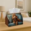 1pc Whimsical Pet Cozy Tissue Box - Curly Dog Sofa Portrait Napkin Storage Box, Suitable for Rolls/facial Tissues/single Sheets, Multi-functional Stor