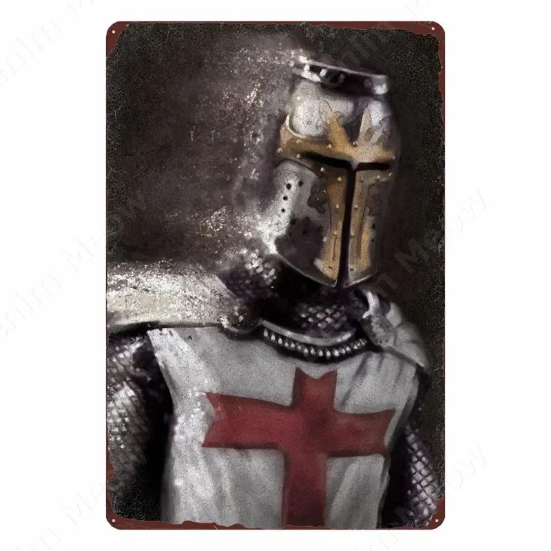 The Crusaders Vintage Metal Tin Sign, Bar, Club, Cafe, Home, Bedroom, Wall Decoration, Cruciata Art Poster, Catholicism Plaqu