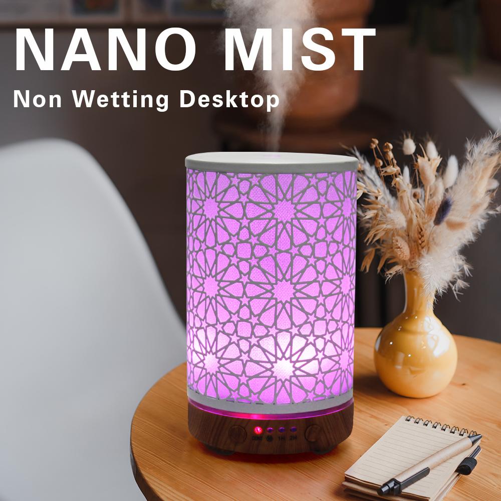 Hollow Star Aroma Diffuser Ultrasonic Air Humidifier Essential Oil Aromatherapy Cool Mist Maker for Home 100ml with LED Lights