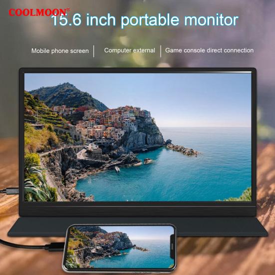 

15,6-дюймовый портативный монитор Универсальный 1080P Высокая четкость Большой дисплей Широкоугольный