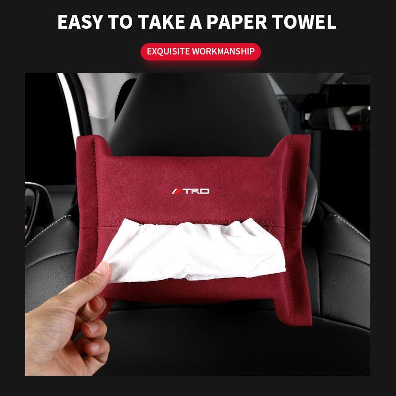 1Pcs Car Tissue Box Holder Sun Visor Seat Back Car Accessories for Toyota TRD GR Corolla Yaris Aygo Prius RAV4 Crown CHR Camry Auris