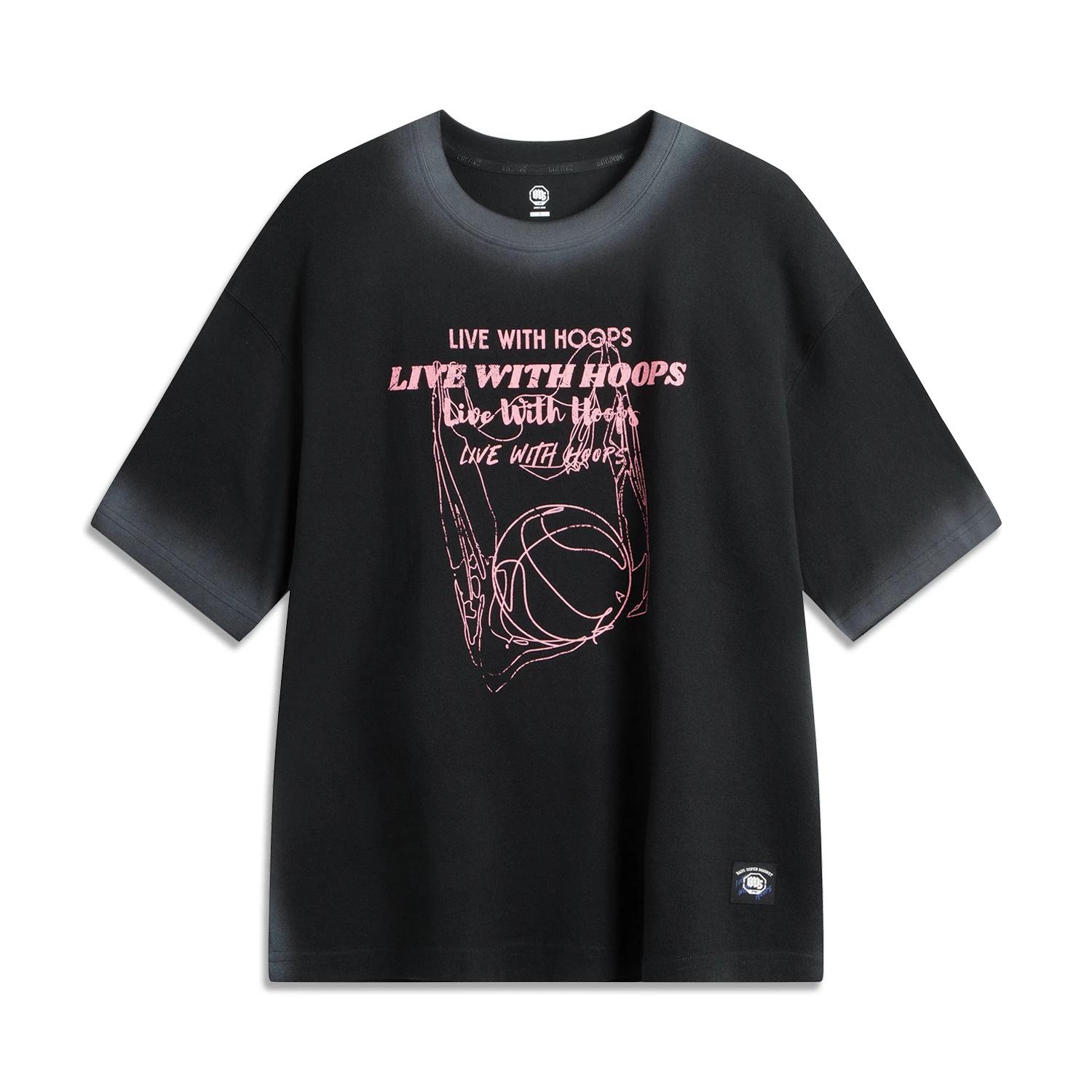 

Мужская футболка Li Ning Badfive свободного кроя с градиентом и надписью, короткий рукав, топ AKSV373-2 M