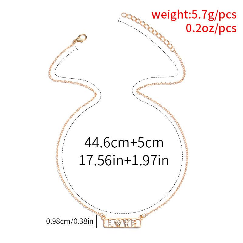 Jewelry Alloy Diamond Letter E Necklace Ladies Gold Plated Clavicle Chain Jewelry
