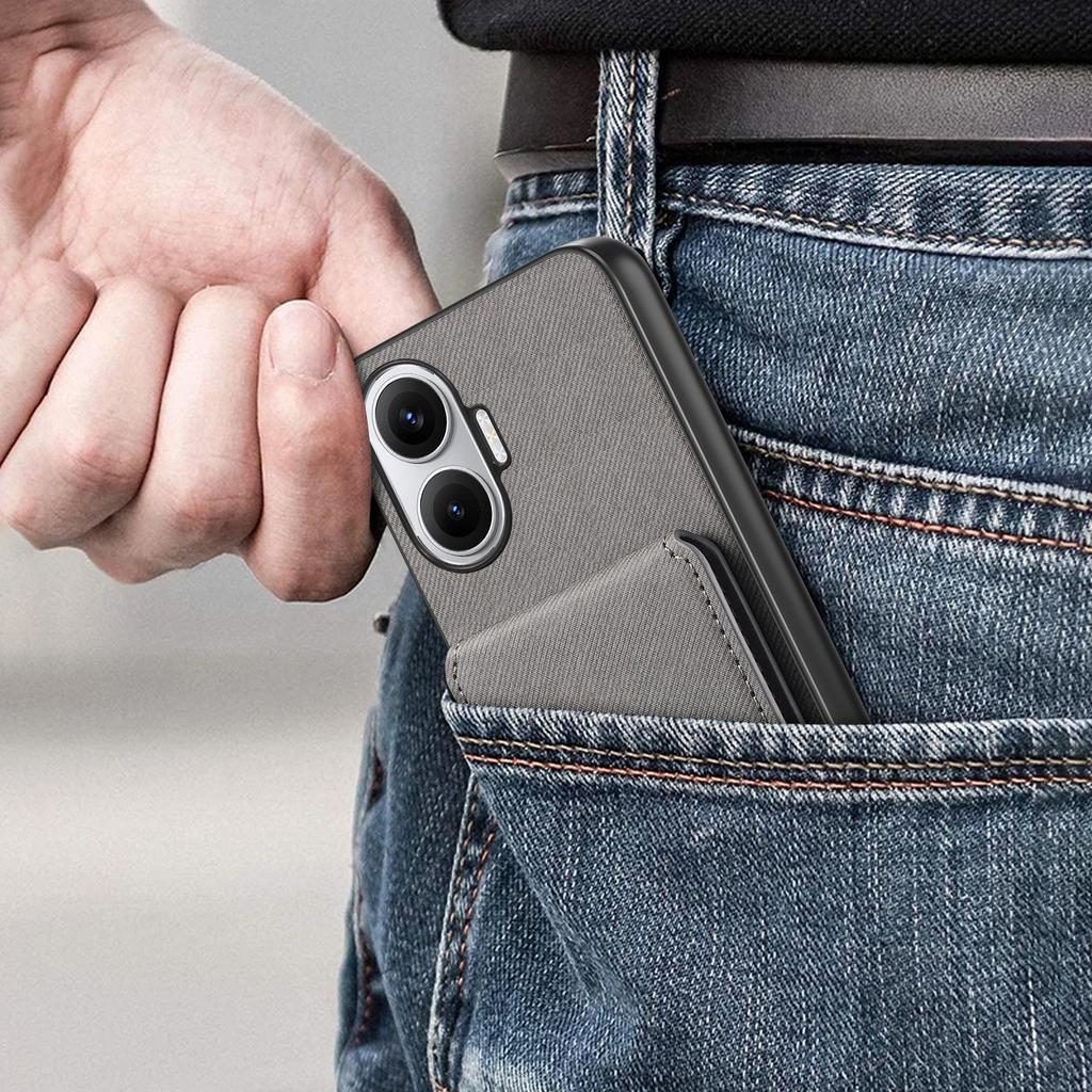 For Xiaomi Redmi Turbo 4 Pro 5G Case Cloth Texture Leather+PC+TPU RFID Blocking Phone Cover with Card Holder