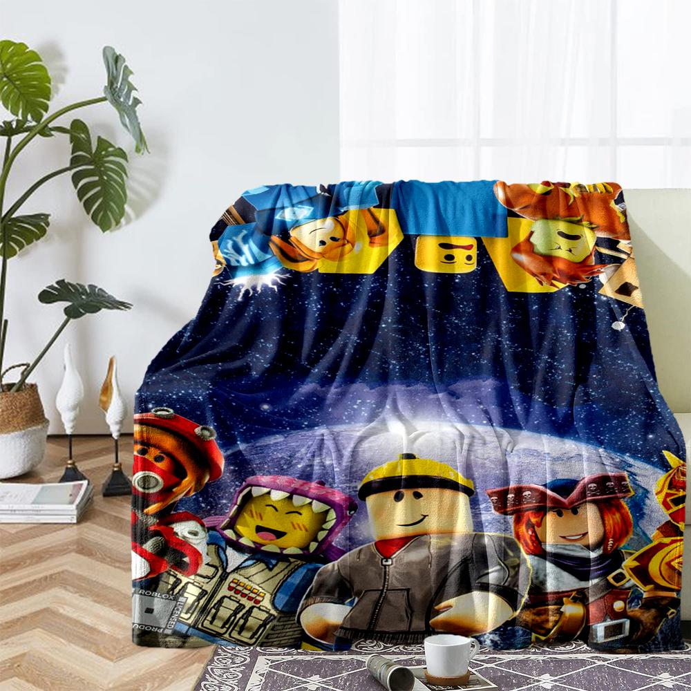 Roblox Theme Printed Blanket - Perfect for Couch, Bed, Travel & Outdoor Use | Machine Washable, Cozy & Durable.