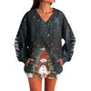 Women's Casual And Fashionable Christmas Print Long-Sleeved Top