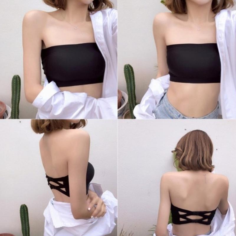 Strapless Bralettes for Women Nonslip Bandeau Bra Seamless Wireless Strapless Bra Padded Tube Top Bras