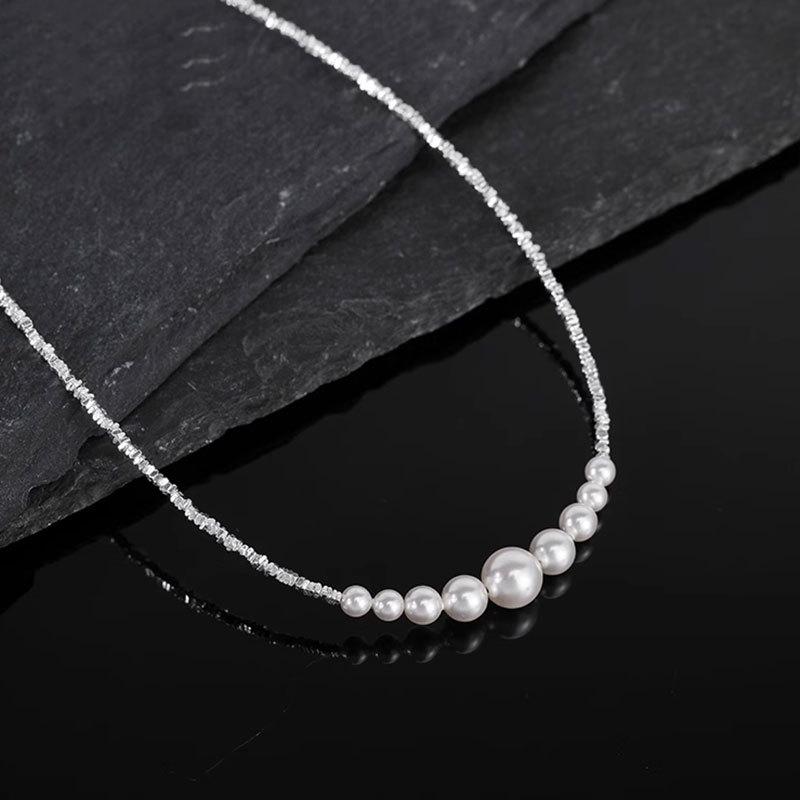 Pearl Broken Necklace French Retro Niche Design Collar Chain Minimalist Design Versatile