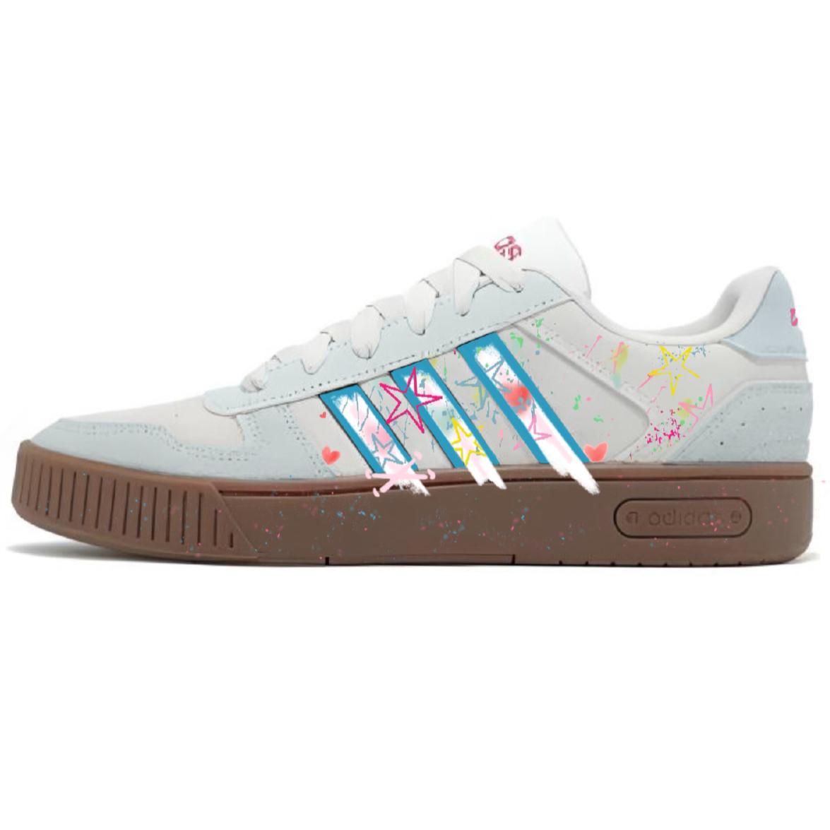 Adidas Neo D PAD Starry Pink Suede Abrasion Resistant Low top Skateboard Shoes Unisex Gray Blue JP8232-(Team2007-) 36