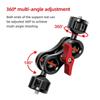 Flexible Magic Articulating Arm with Dual Ballhead Camera Monitor Mount Bracket Aluminum Alloy Dual 1 4 Inch Screws