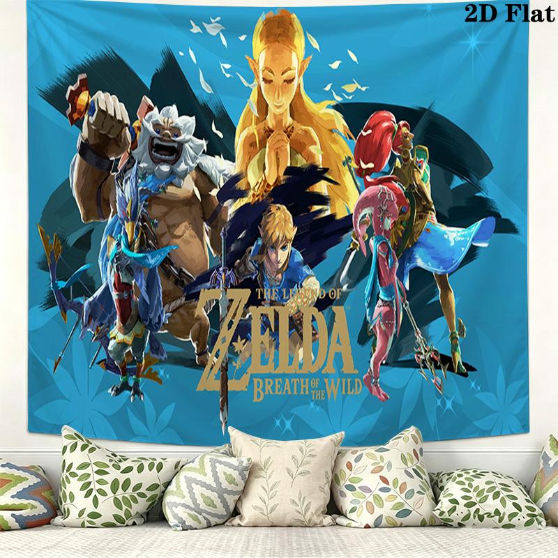 Zelda Wall Tapestry Aesthetic Wall Hanging Printed Fabric Blanket Decorative Tapestries for Bedroom Living Room Home Decor