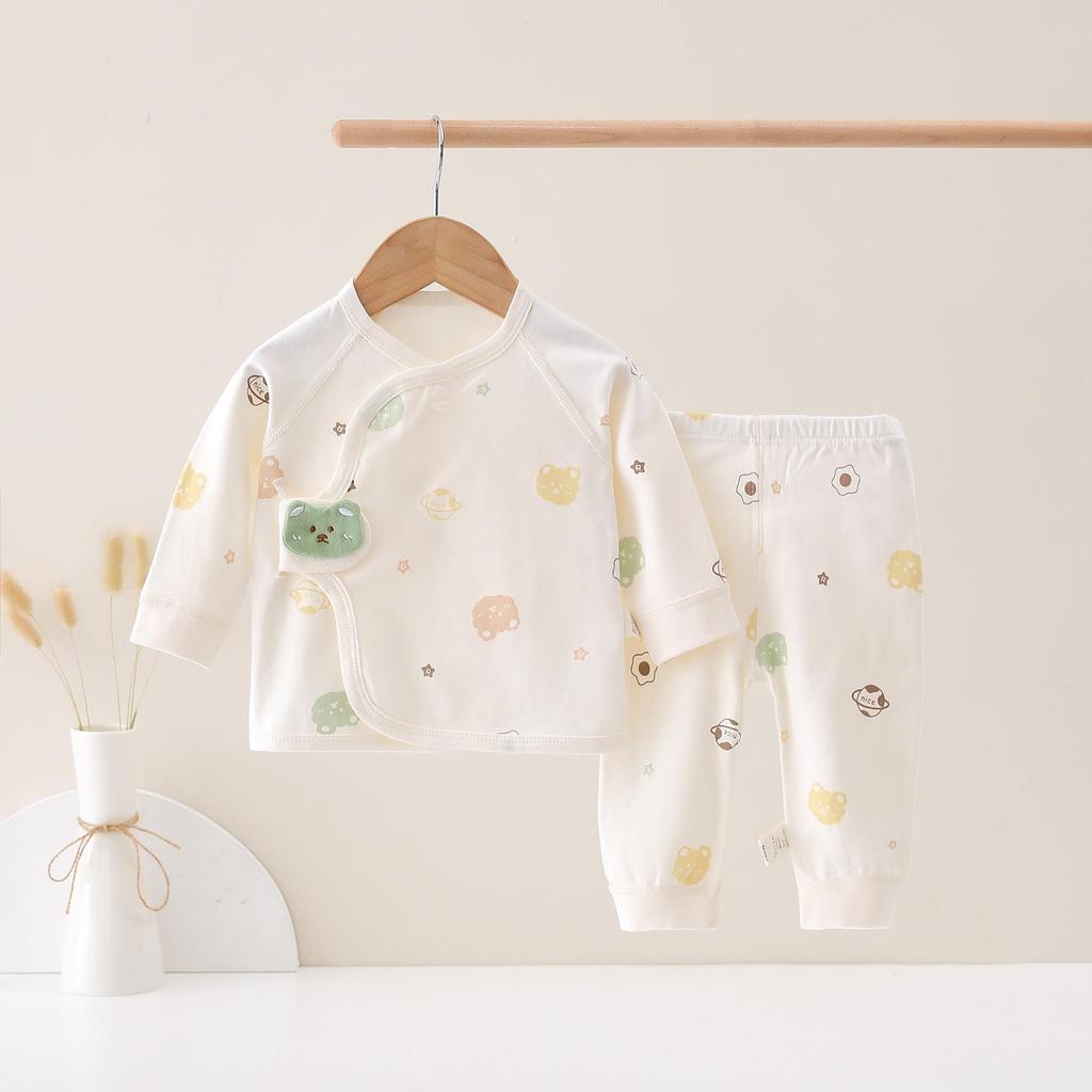 Set Kimono Top și Pantaloni Bumbac Pur Patru Anotimpuri pentru Nou-născuți