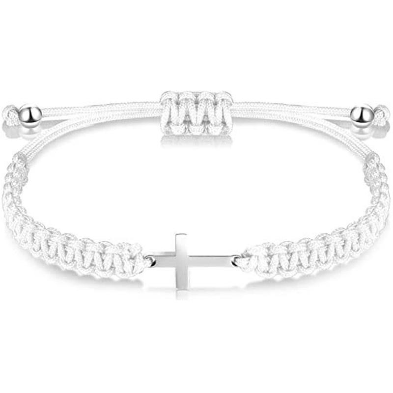 Minimalist Multi-Color Hand-Woven Stainless Steel Cross Couple Bracelet