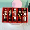 Set de 5 Figuras de Soldado Rompenueces de Madera Marioneta Tradicional Adorno de Decoración para el Hogar Para Dormitorio Vitrina de Gabinete de Vino