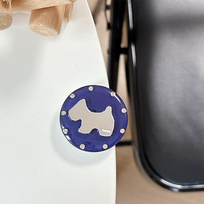 Creative Puppy Mirror Telescopic Desktop Watching Drama Mobile Phone Airbag Holder Paste Simple Rhinestone Solid Color Round Ring Ring